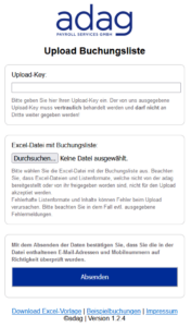 Buchungsliste hochladen