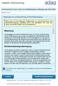 Bestätigungg der Rechteübertragung